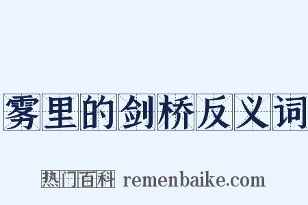 雾里的剑桥反义词是什么意思的图片